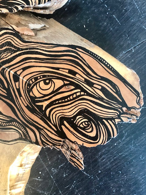 Original Abstract Fine Art &quot;The angel and her golden door&quot;