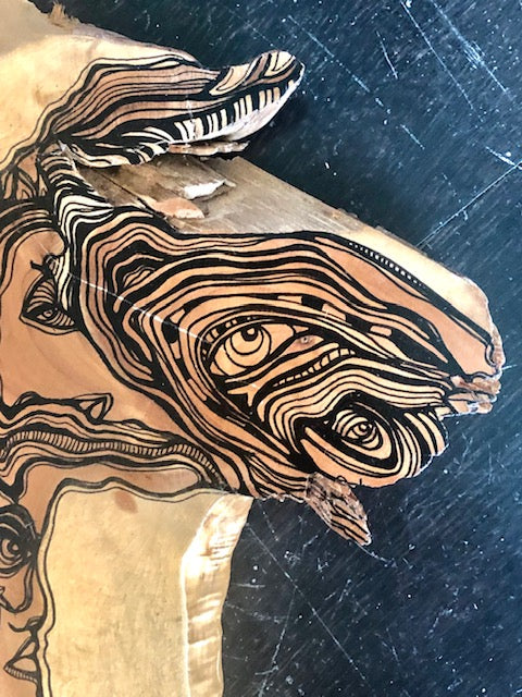 Original Abstract Fine Art &quot;The angel and her golden door&quot;