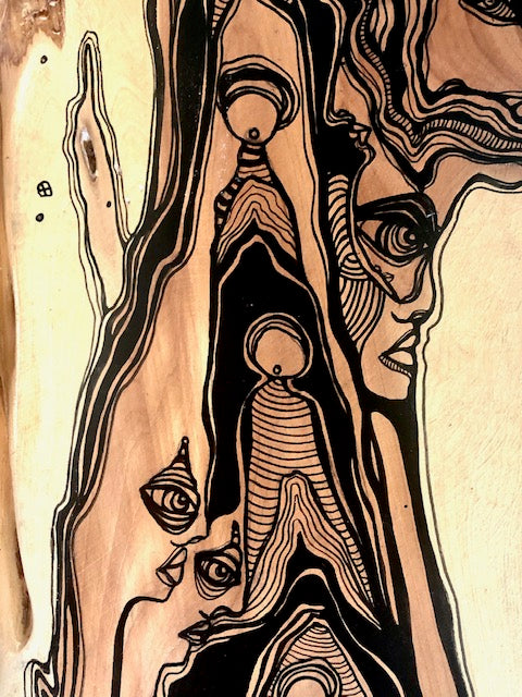 Original Abstract Fine Art &quot;The angel and her golden door&quot;