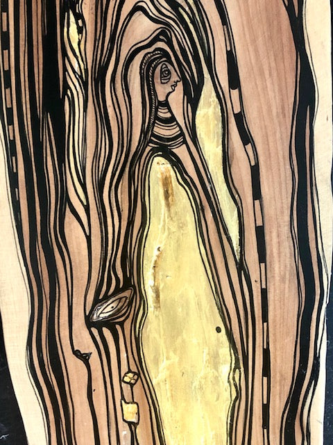 Original Abstract Fine Art &quot;The angel and her golden door&quot;