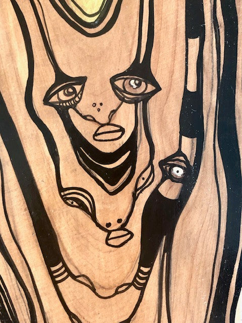 Original Abstract Fine Art &quot;The angel and her golden door&quot;