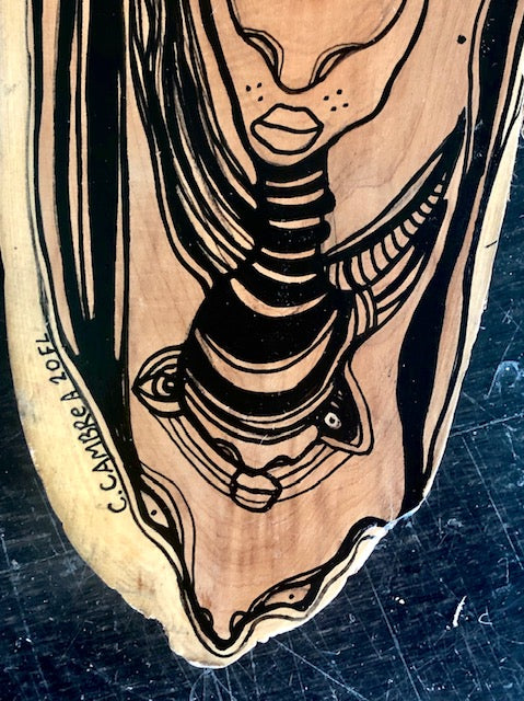 Original Abstract Fine Art &quot;The angel and her golden door&quot;