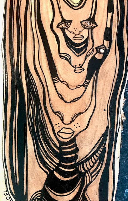 Original Abstract Fine Art &quot;The angel and her golden door&quot;