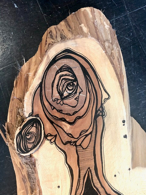 Original Abstract Fine Art &quot;The angel and her golden door&quot;