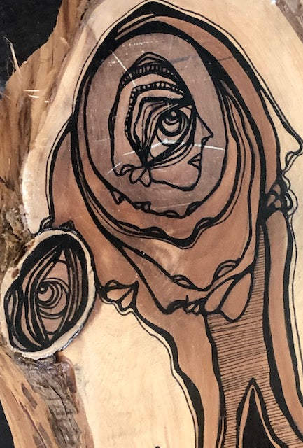 Original Abstract Fine Art &quot;The angel and her golden door&quot;