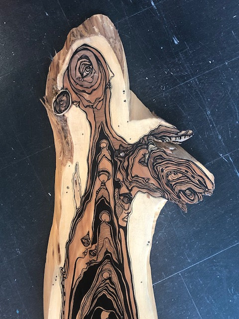 Original Abstract Fine Art &quot;The angel and her golden door&quot;