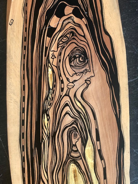 Original Abstract Fine Art &quot;The angel and her golden door&quot;