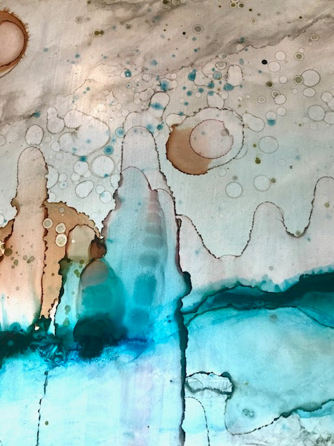 Original Abstract Fine Art &quot;Life in the blue city&quot;