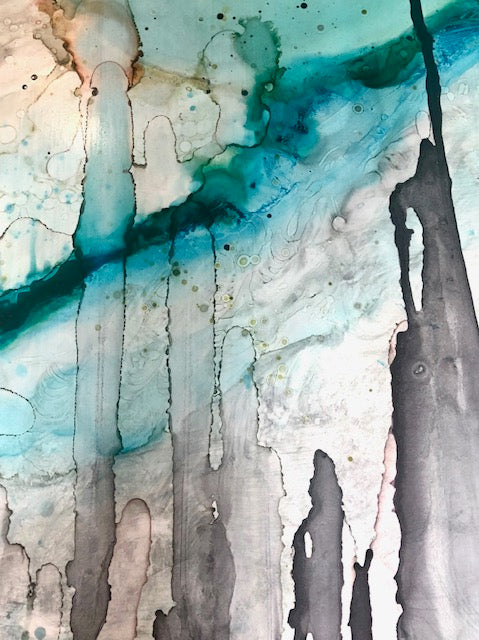 Original Abstract Fine Art &quot;Life in the blue city&quot;