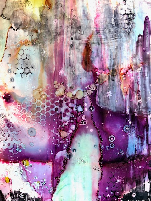 Original Abstract Fine Art &quot;Fading and Growing&quot;