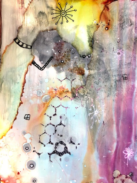 Original Abstract Fine Art &quot;Fading and Growing&quot;