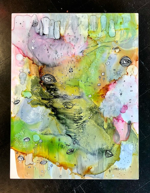 Original Abstract Fine Art &quot;Choose a door&quot;