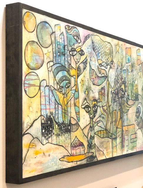 Original Abstract Fine Art &quot;Creatures in the city&quot;