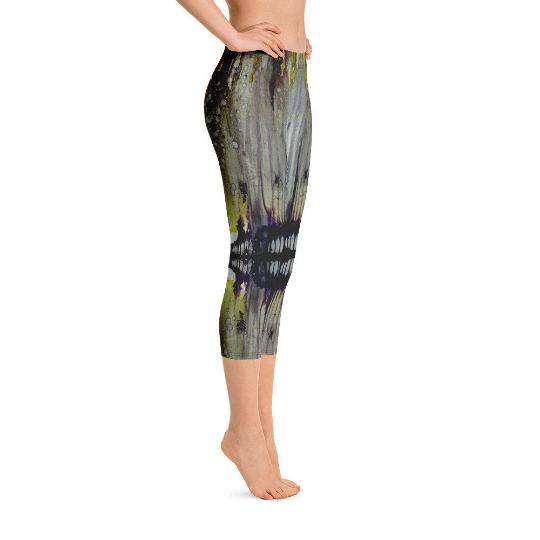 Abstract Capri leggings, Workout Pants &#39;Drippy Town&#39;