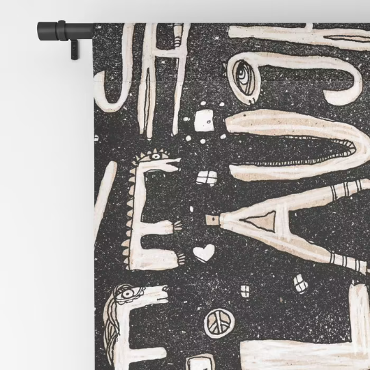 Window Curtains &quot;LAUGH. LOVE. LIVE.&quot;