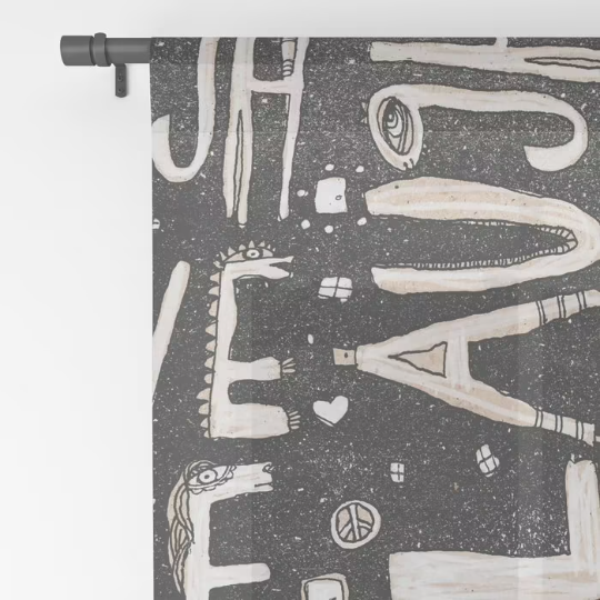 Window Curtains &quot;LAUGH. LOVE. LIVE.&quot;