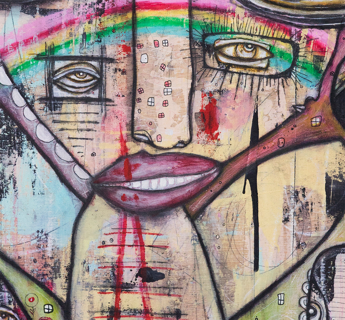 Original Mixed Media Fine Art on Wood &#39;A Love Story&#39;