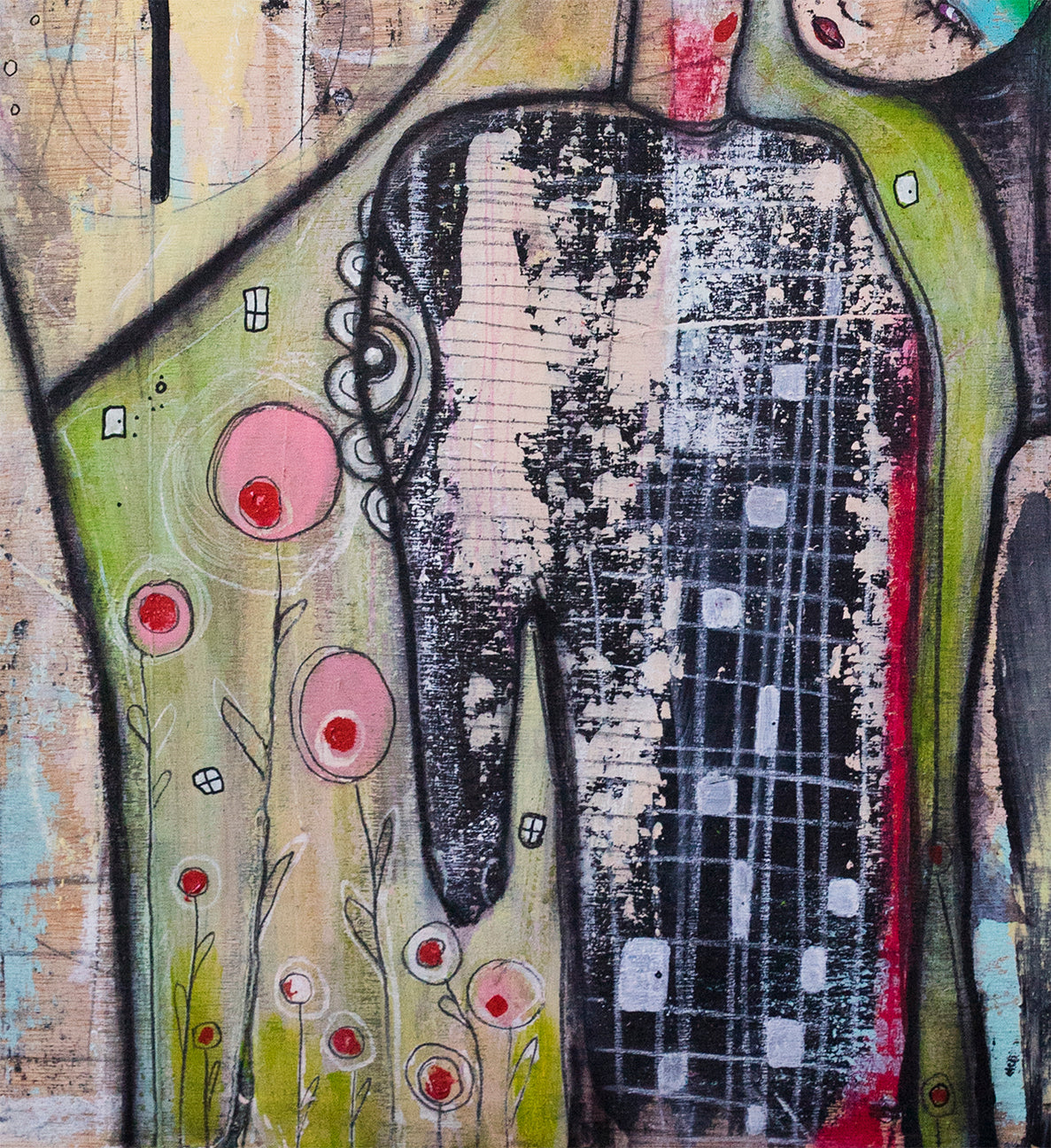 Original Mixed Media Fine Art on Wood &#39;A Love Story&#39;