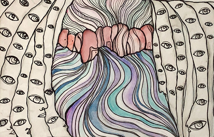 Original Mixed Media Fine Art &#39;Aspen Eyes&#39;