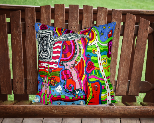 Outdoor Pillow Cushion &quot;Multi-Dimensional&quot;