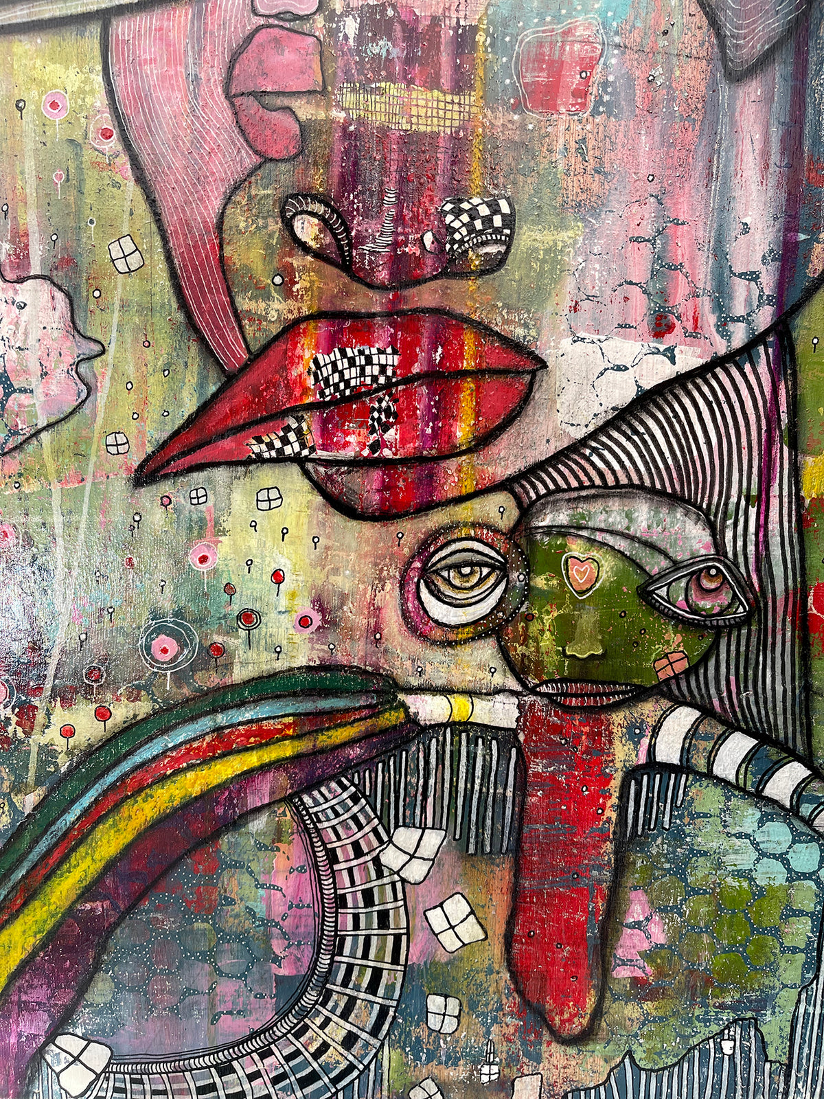 Original Mixed Media Fine Art on Wood &#39;Magic Maker&#39;