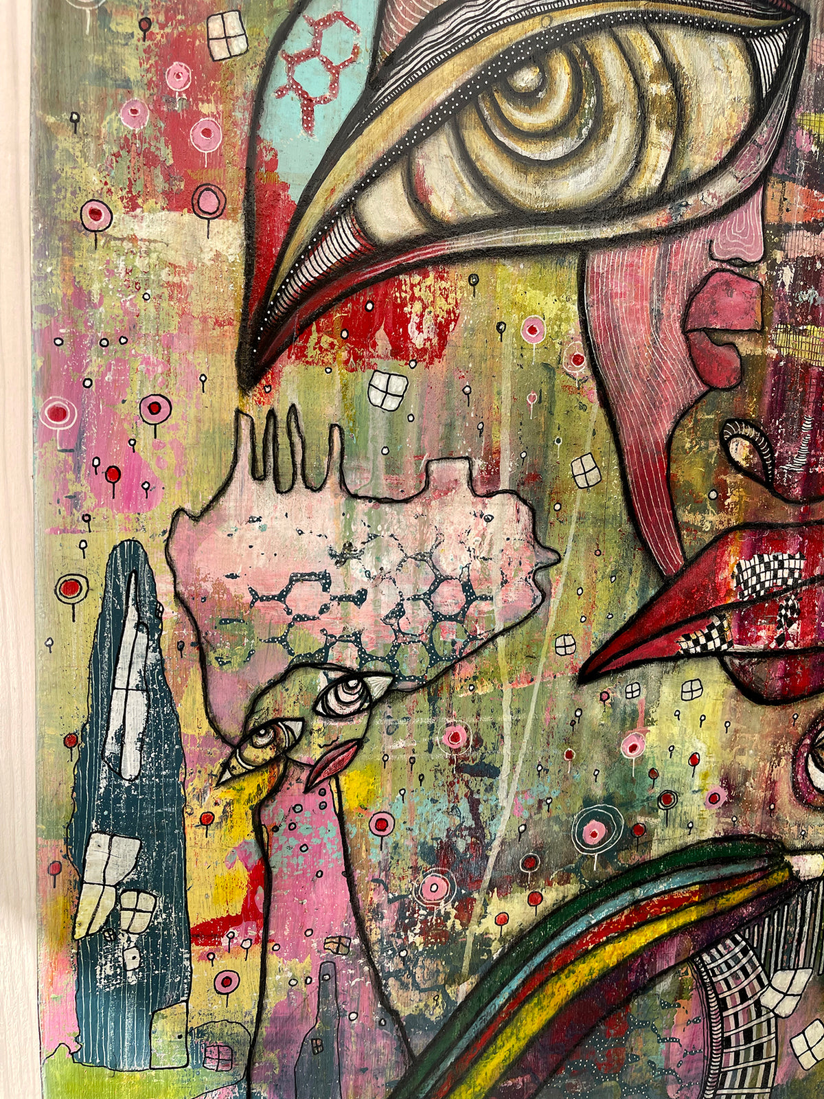 Original Mixed Media Fine Art on Wood &#39;Magic Maker&#39;