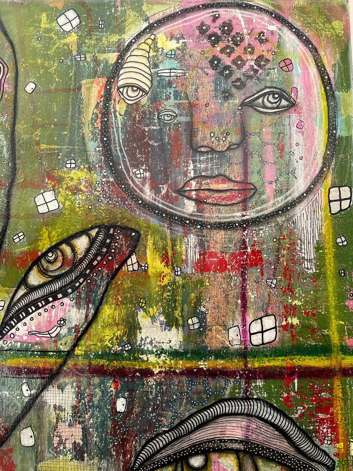 Original Mixed Media Fine Art on Wood &#39;Magic Maker&#39;