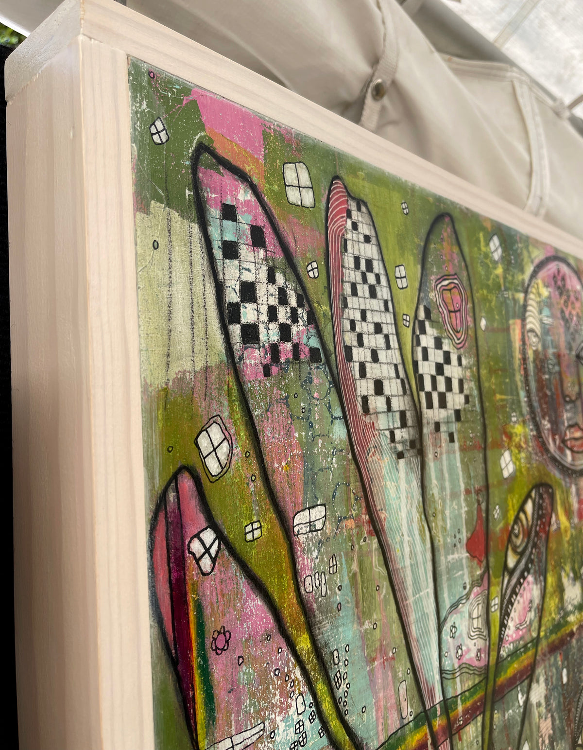 Original Mixed Media Fine Art on Wood &#39;Magic Maker&#39;