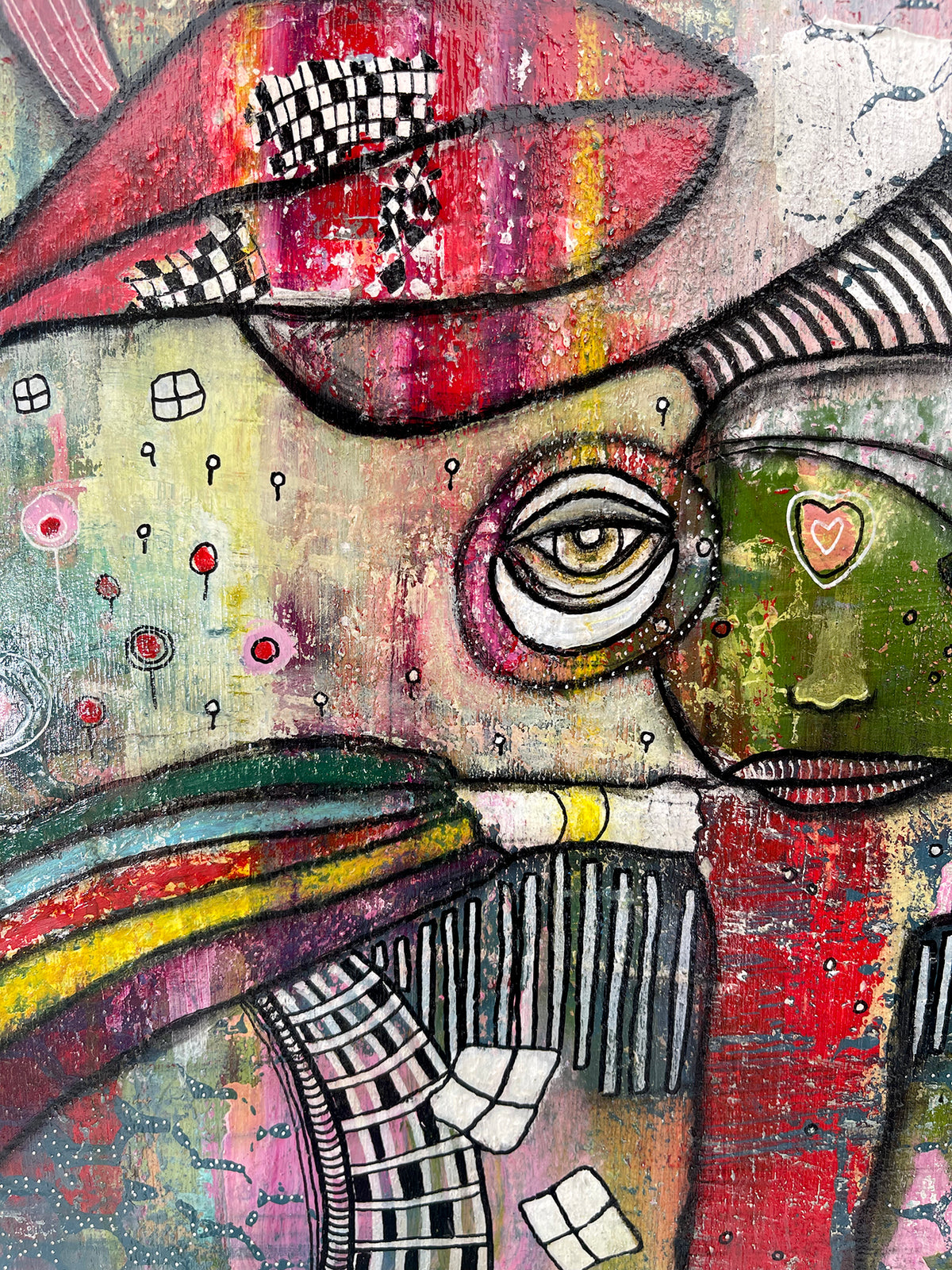 Original Mixed Media Fine Art on Wood &#39;Magic Maker&#39;