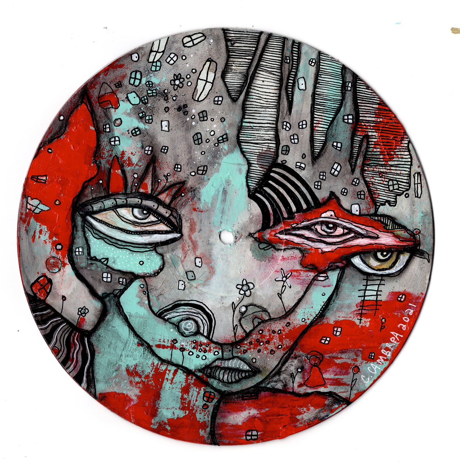 Original mixed media art 'Mr Sunflower'