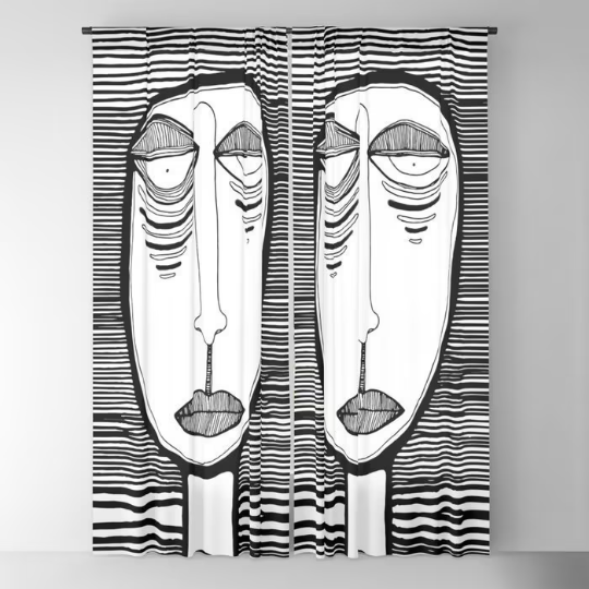 Window Curtains &quot;Oh Man&quot;