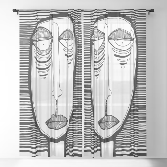 Window Curtains &quot;Oh Man&quot;