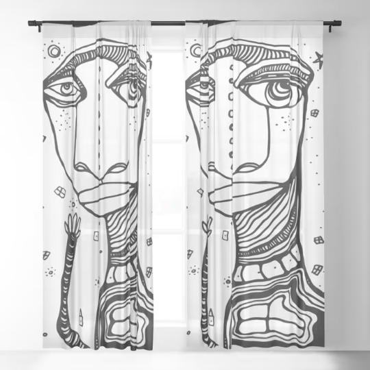 Window Curtains &quot;Oh Man&quot;