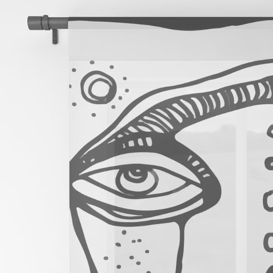 Window Curtains &quot;Oh Man&quot;