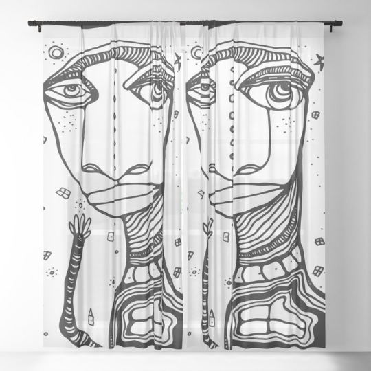 Window Curtains &quot;Oh Man&quot;