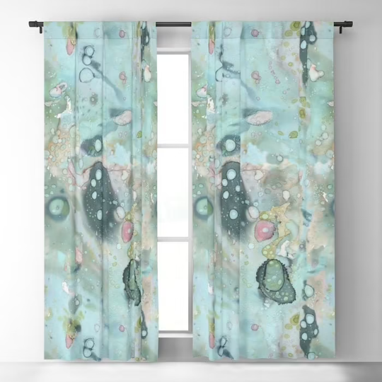 Window Curtains &quot;Organic In Blue&quot;