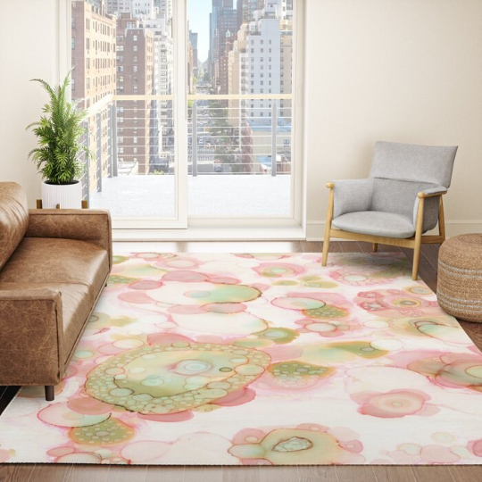 Area Rug 'Organic in Pink'