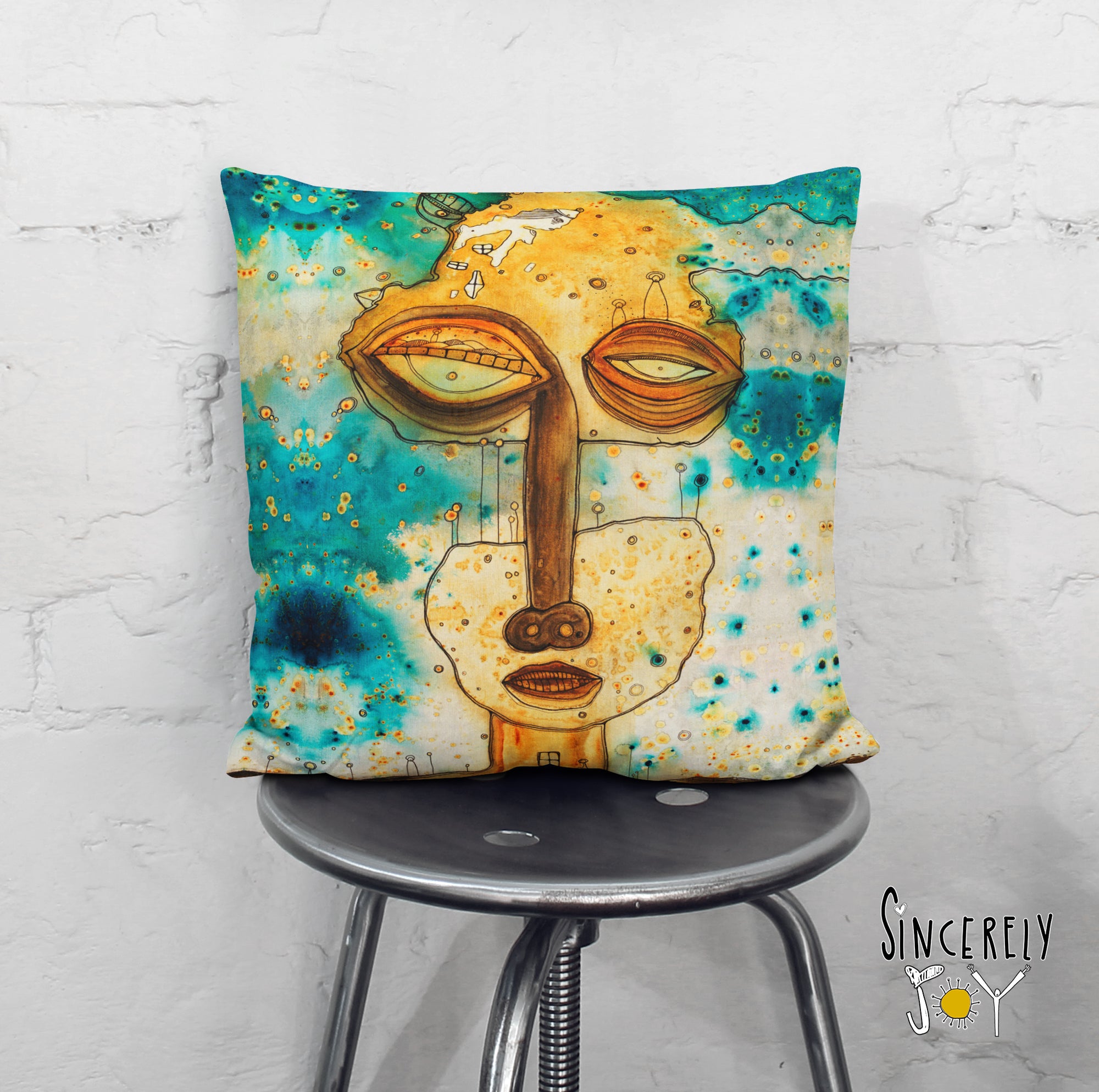 Art Throw Pillow 'Separation Anxiety'