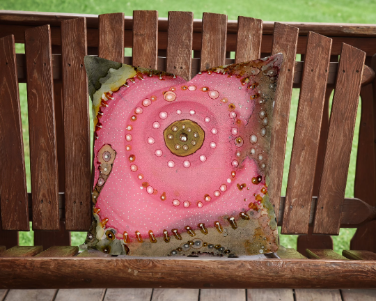 Outdoor Pillow Cushion "Pink Matter I"