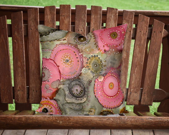 Outdoor Pillow Cushion "Pink Matter I"