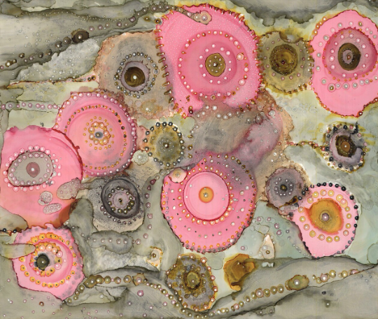 Outdoor Pillow Cushion &quot;Pink Matter I&quot;