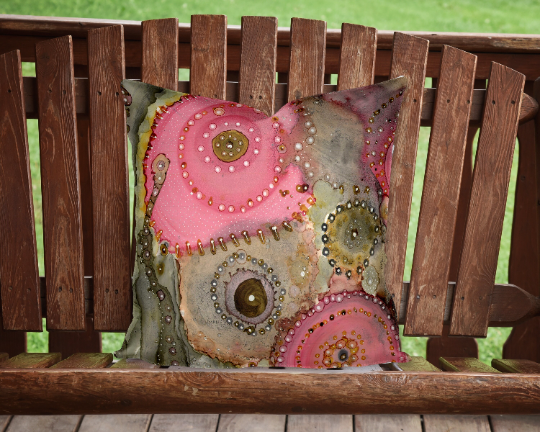 Outdoor Pillow Cushion &quot;Pink Matter II&quot;