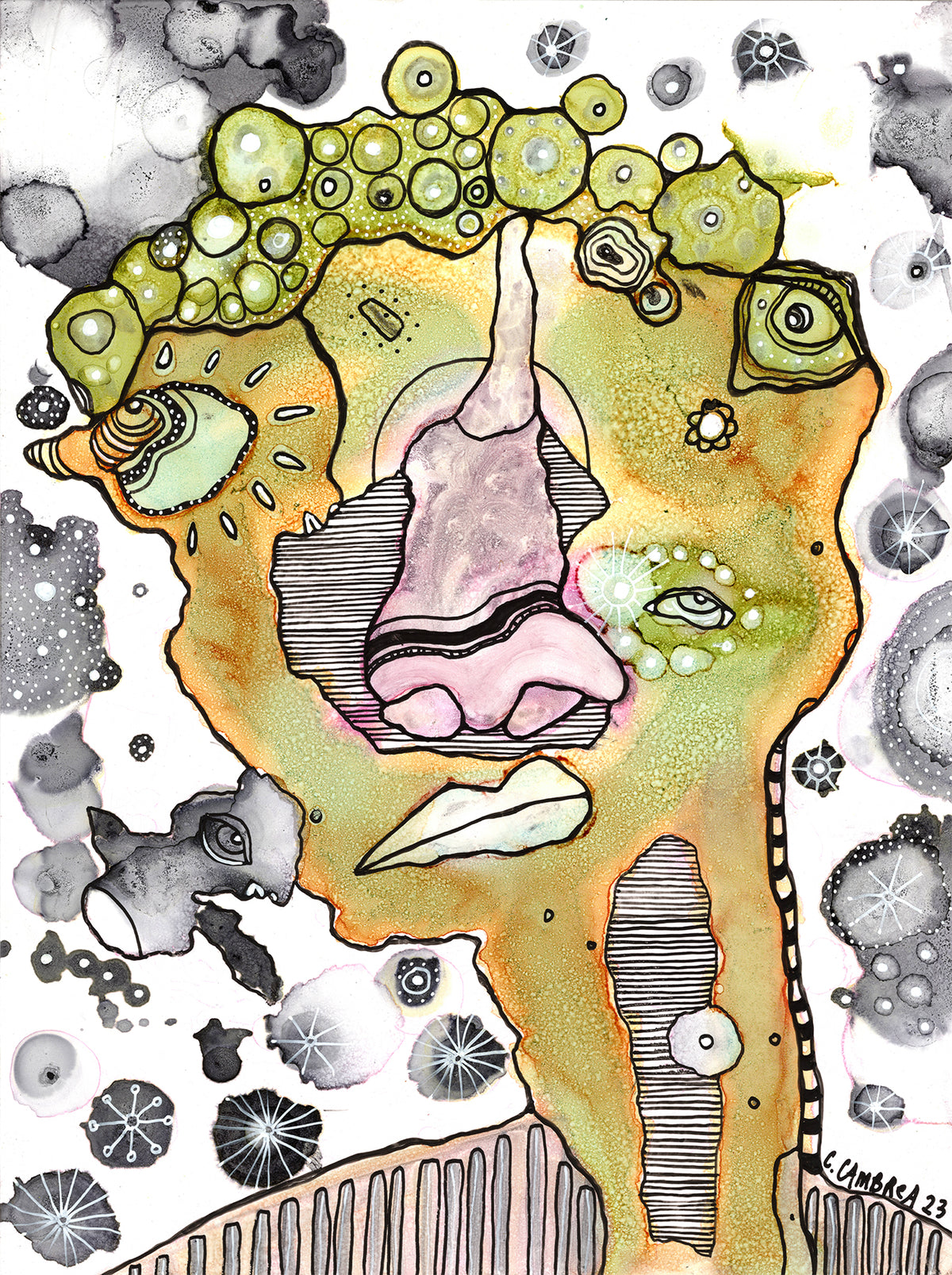 &quot;Pondering&quot; Original art on paper