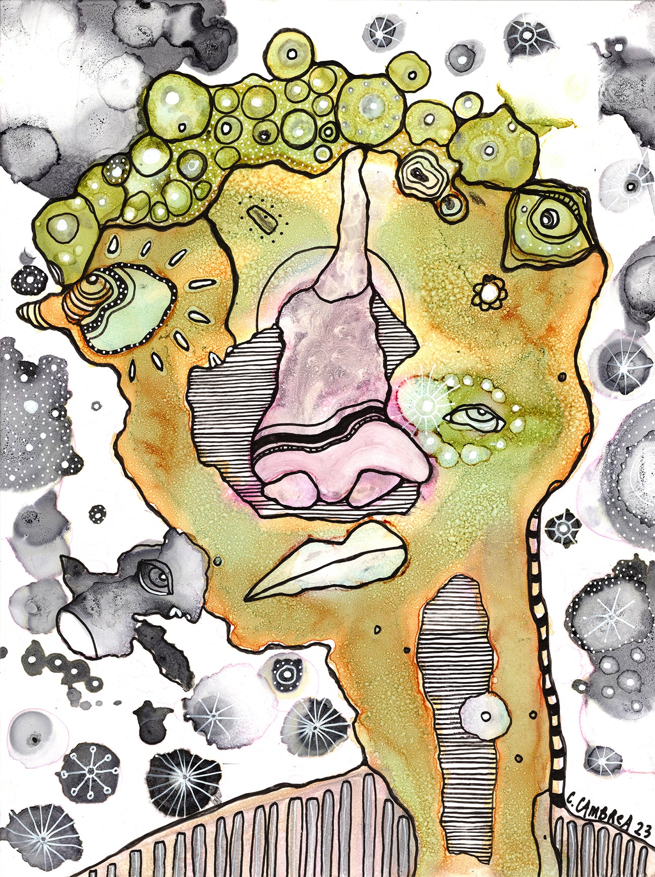 "Pondering" Original art on paper