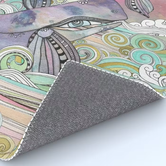 Area Rug &#39;Plum Purple Whales&#39;