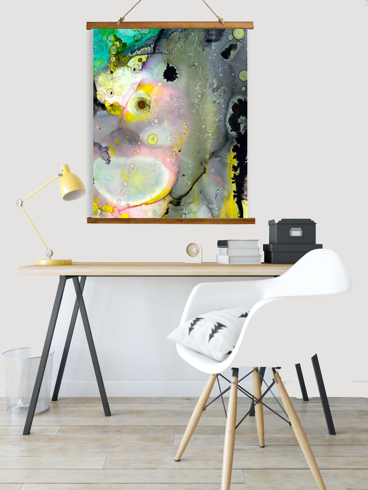 Whimsical Wood Slat Tapestry &quot;Growing&quot;