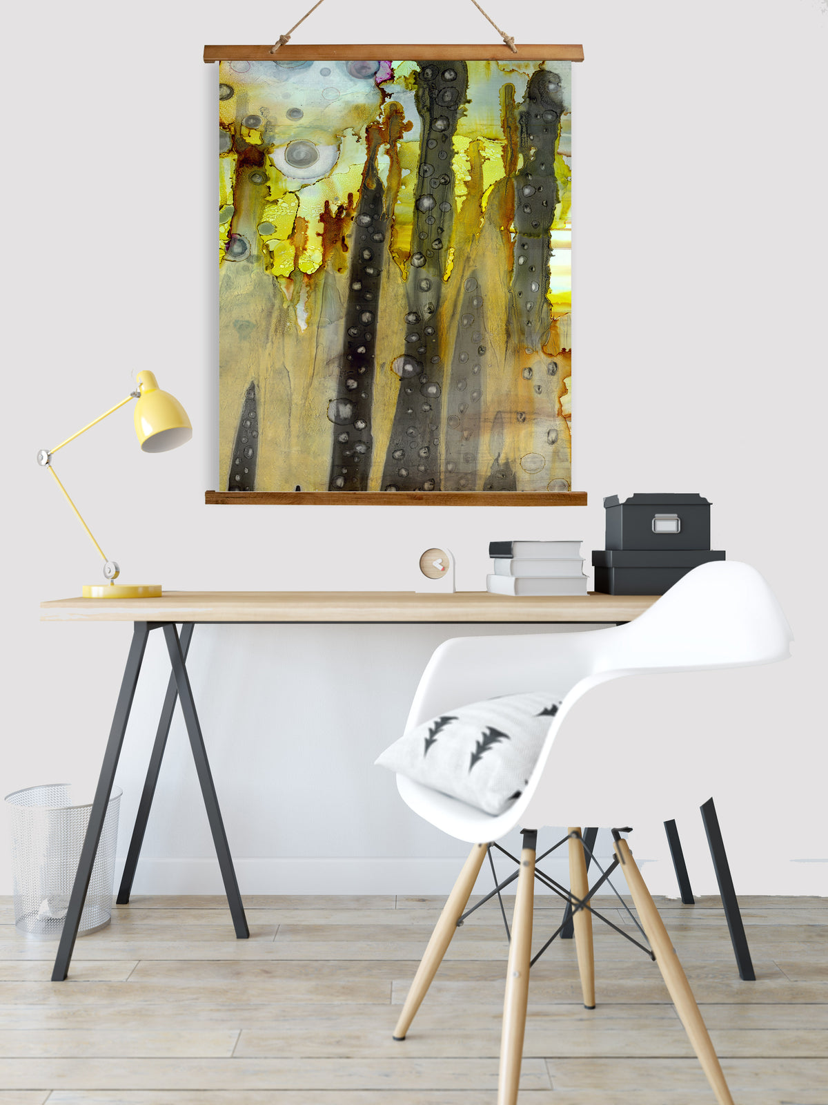 Whimsical Wood Slat Tapestry &quot;The Cave&quot;