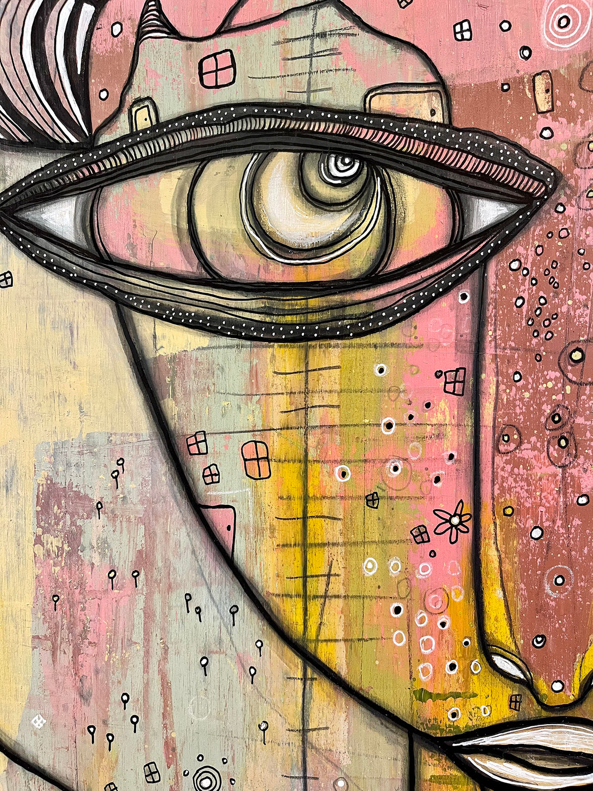 Original Mixed Media Fine Art on Wood &#39;Surrender&#39;