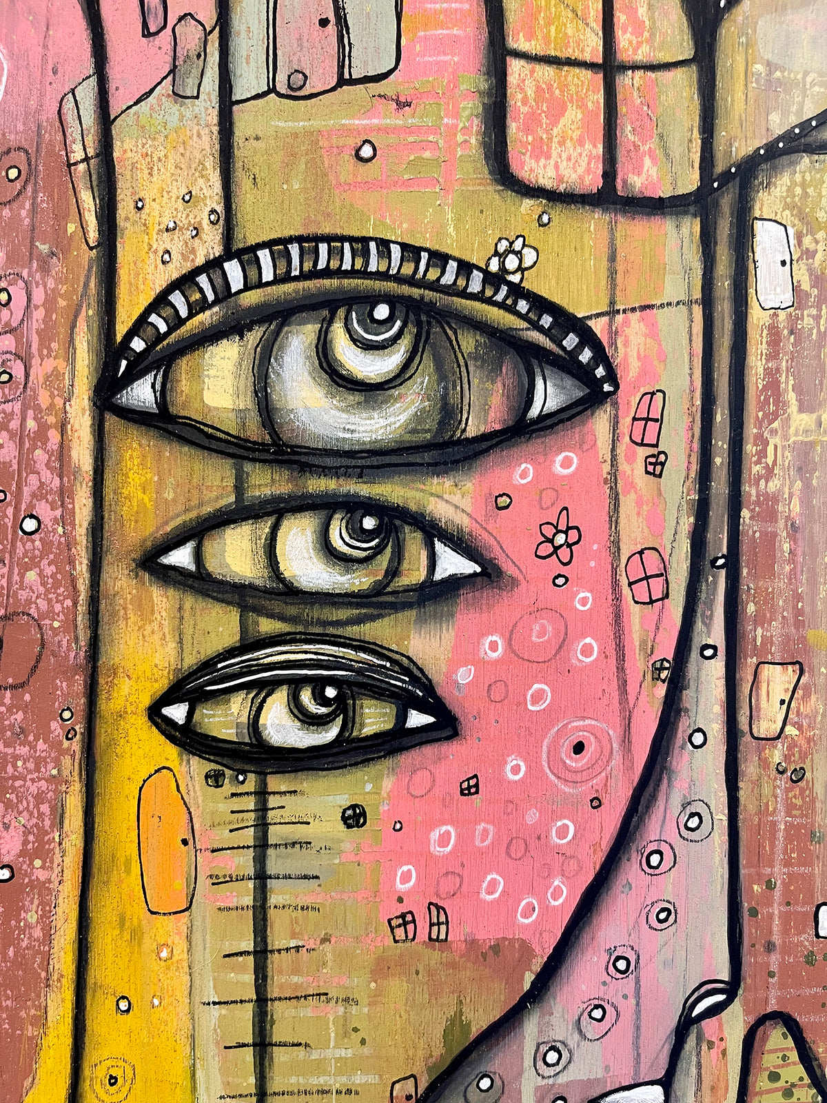 Original Mixed Media Fine Art on Wood &#39;Surrender&#39;