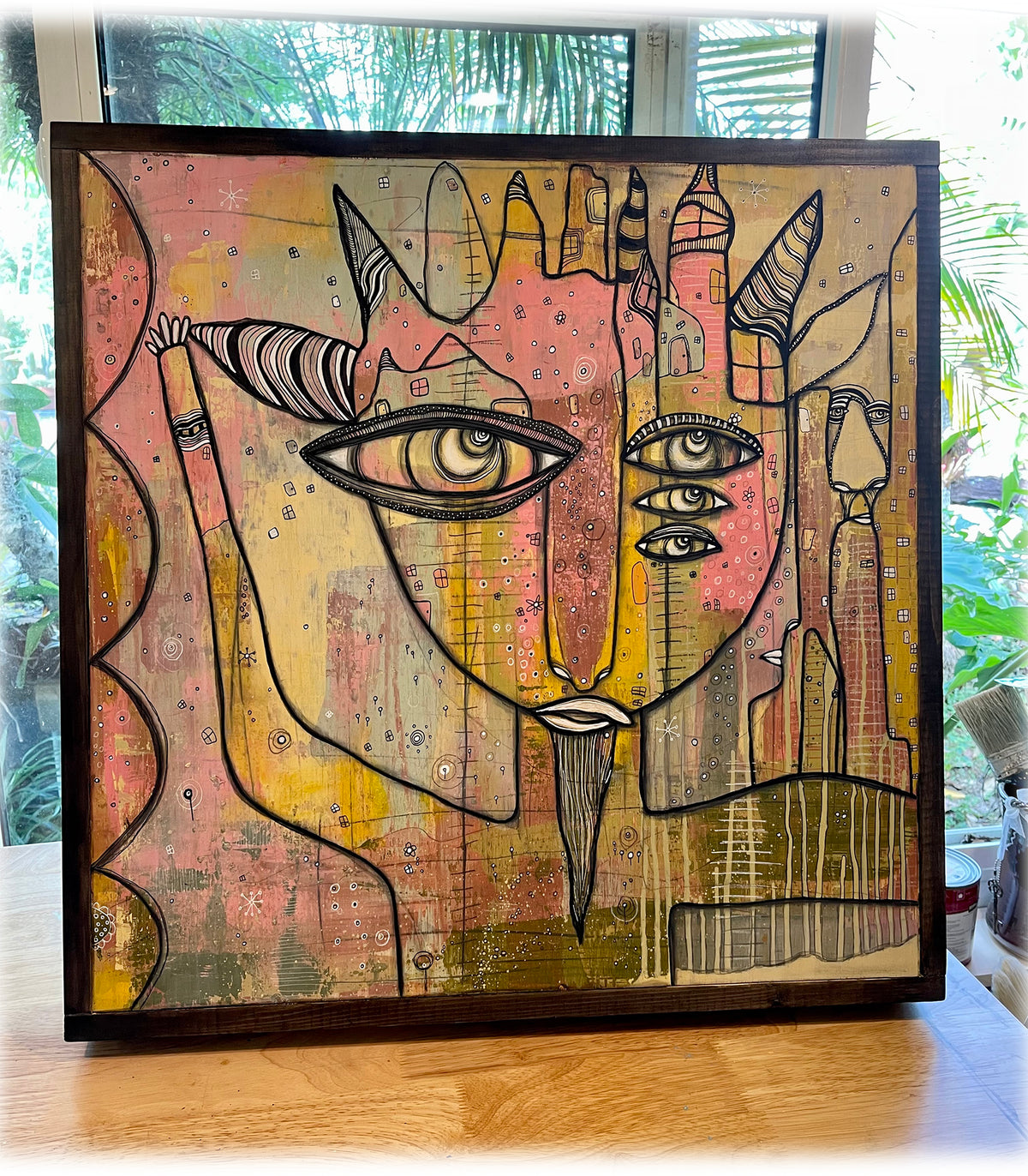 Original Mixed Media Fine Art on Wood &#39;Surrender&#39;